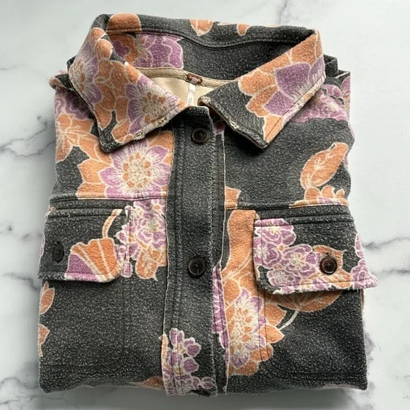 Free People Printed Ruby Jacket in Charcoal Combo Size Med NWT - Picture 16 of 16